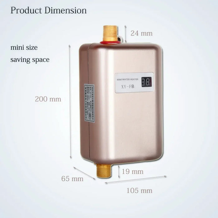 Instant Hot Water Heater 3800W Kitchen and Bathroom Use