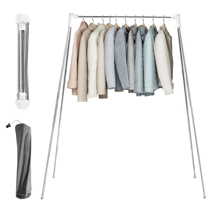 Retractable and foldable stainless steel clothes drying rack for home and travel
