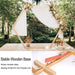 Hexagonal wooden arch for outdoor weddings and photo backdrops
