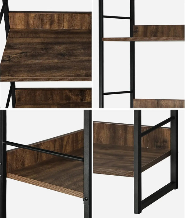 Multi-Purpose Display Shelf with 5 Tiers Solid Boards, Industrial Style, 75kg Capacity