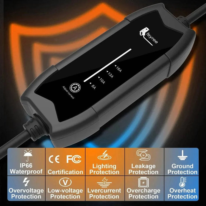 Portable EV Charger, Adjustable with 5m Cable for Electric Vehicles (GBT 3.5KW 16A) - FLUXA