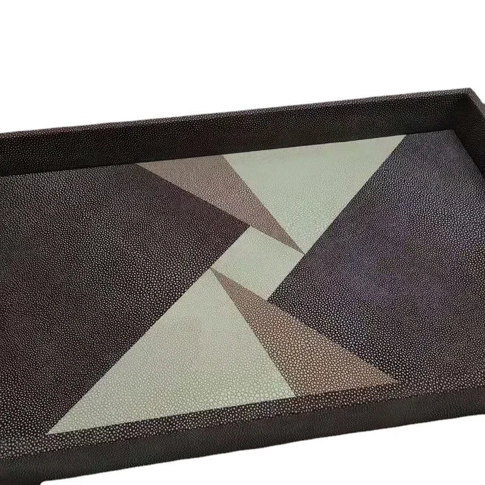 Decorative Leather Storage Tray with Handles for Dressing Table
