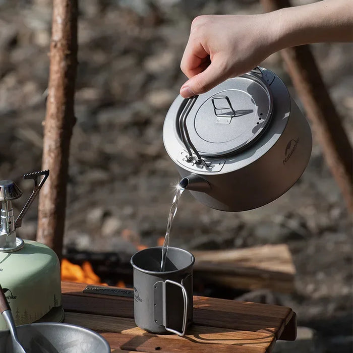 Camping Kettle Ultra-Light Outdoor Pot 1L Titanium Ultra-Light Outdoor Pot