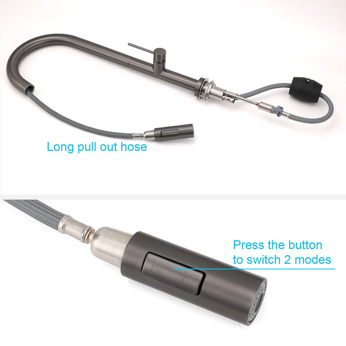 Pull Out Kitchen Mixer Tap with 2-Mode Spray Head