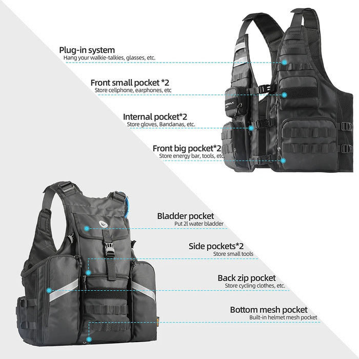 Universal Outdoor Sport Vest with Storage for Cycling and Travel