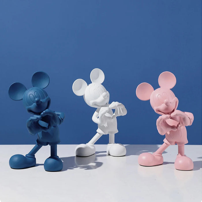 Pink Micky Mouse Cartoon Statue Resin Sculpture for Decor