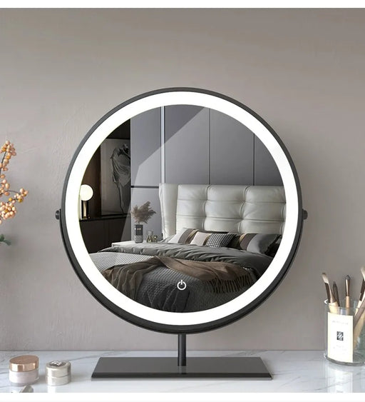 30cm LED vanity mirror with dimmable lighting and 360° rotation