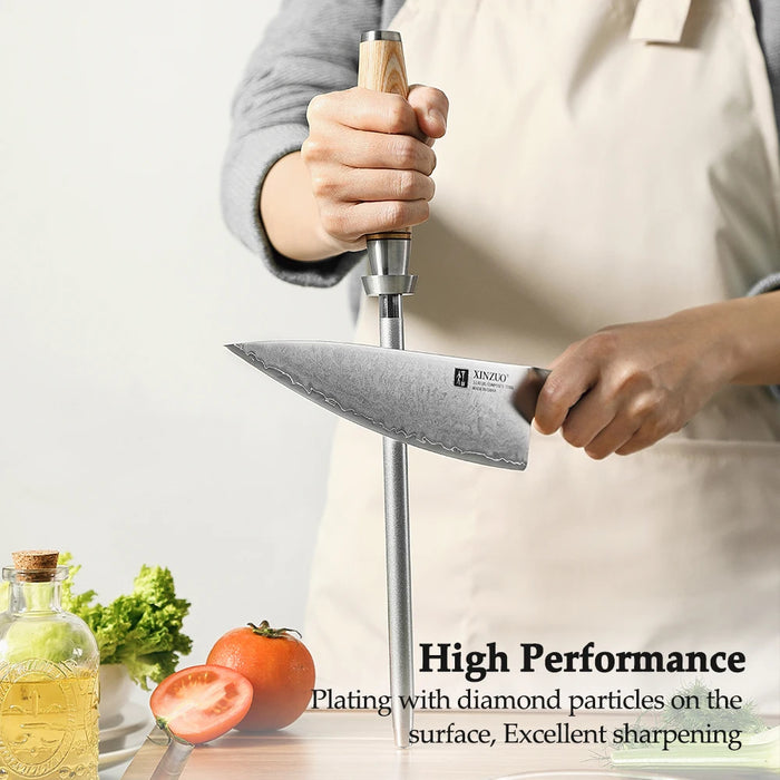 Durable Carbon Steel Knife Sharpening Steel for Kitchen Tools