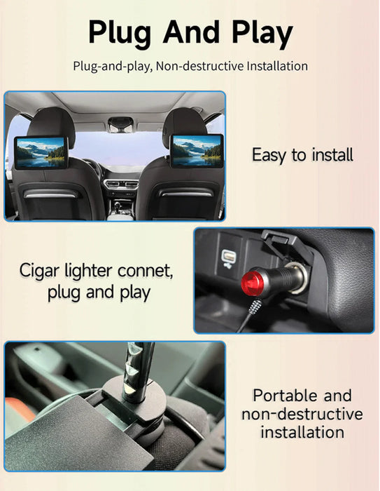 10.1in Android 13 Car Headrest Monitor with CarPlay 32GB