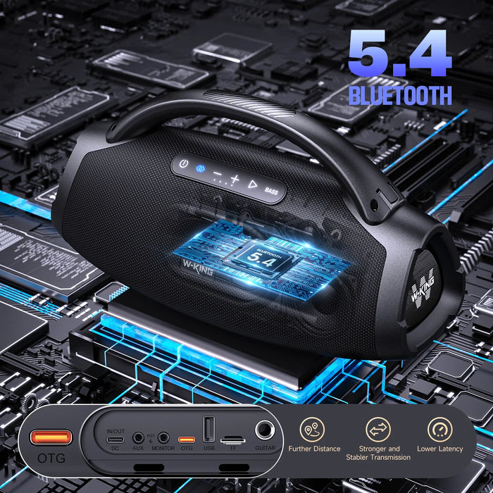 Portable Waterproof Boombox Speaker with Deep Bass