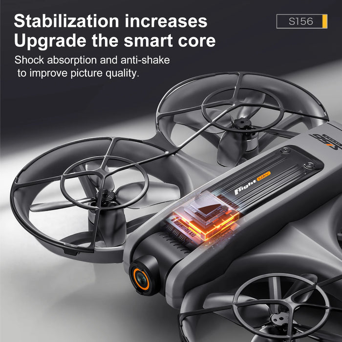 Foldable 8K Drone with Display and 3 Batteries Gray