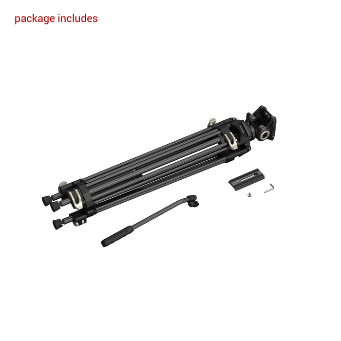Professional Video Tripod with Aluminum Fluid Pan Head
