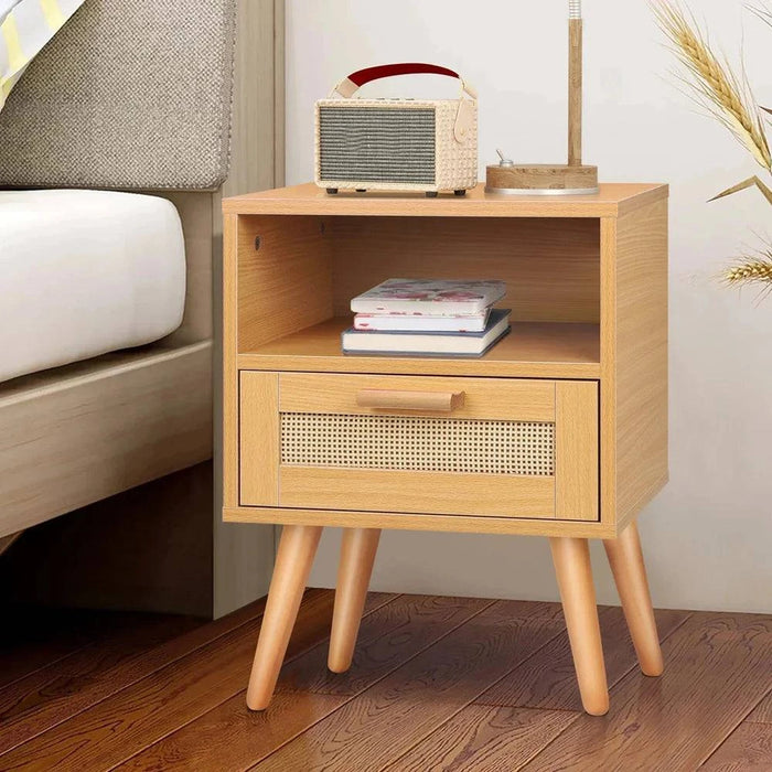 Elegant and durable Scandinavian Bedside Table Nightstand with a wood finish and solid construction for long-lasting use