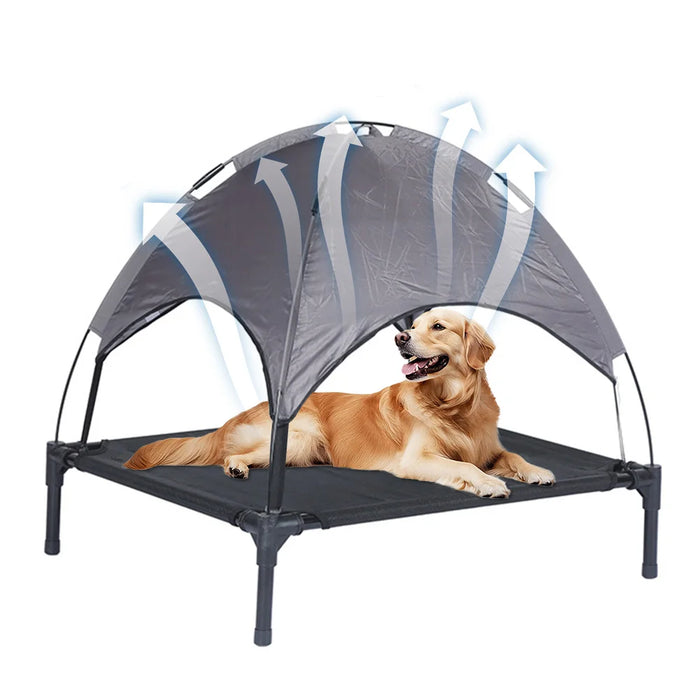 Outdoor Pet Hammock Bed with Shade, Cooling Design