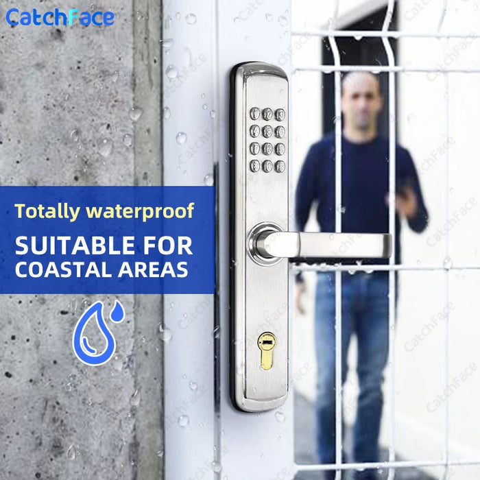 Stainless Steel Outdoor Door Lock – Keypad & Key Access
