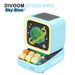 Bluetooth desktop speaker with blue pixel art display and alarm clock