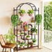 Vintage style plant holder with hanging hooks for versatile arrangement