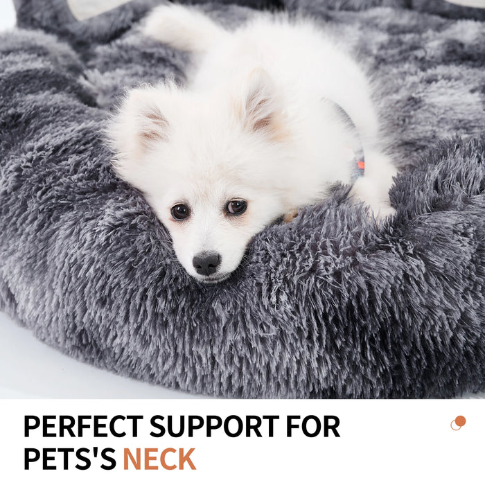 Soft Plush Paw-Shaped Pet Bed - Warm Cushion for Cats & Dogs, Small ,Deep Coffee