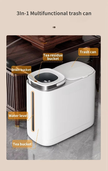 20L Double Barrel Kitchen Bin with Built-in Filter – White