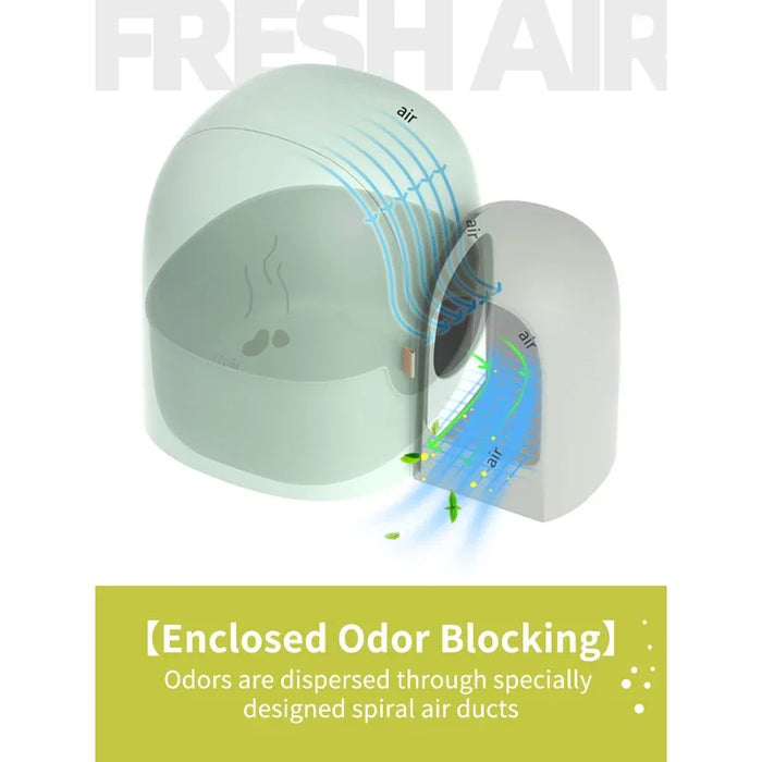 Stylish Odor-Free Cat Litter Box for Indoor Use Green