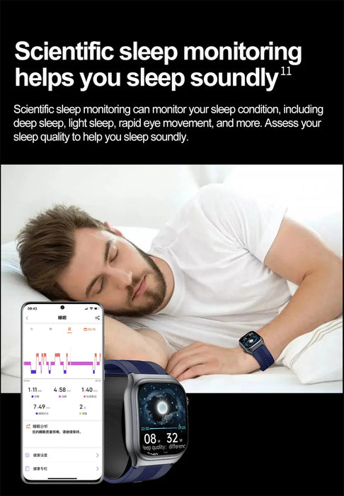 Bluetooth Smartwatch with Blood Pressure, ECG, Body Temp & NFC