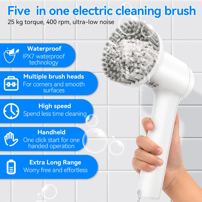5-in-1 Wireless Electric Cleaning Brush for Home & Kitchen