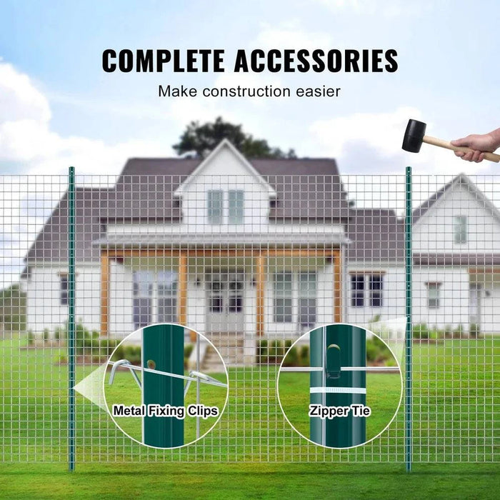 Set of 10 durable and rust-resistant metal fence posts for outdoor wire fencing in garden or yard