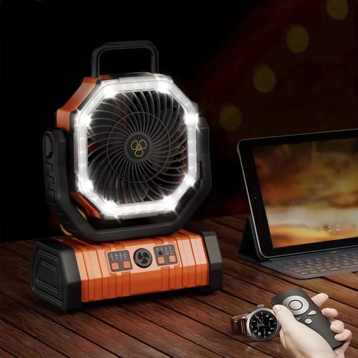 Battery and USB powered portable camping fan with rechargeable lithium battery