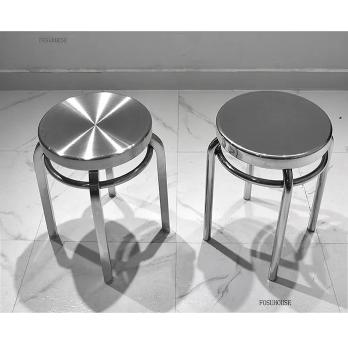 Minimalist Low Stool Stainless Steel Outdoor Dining Seat