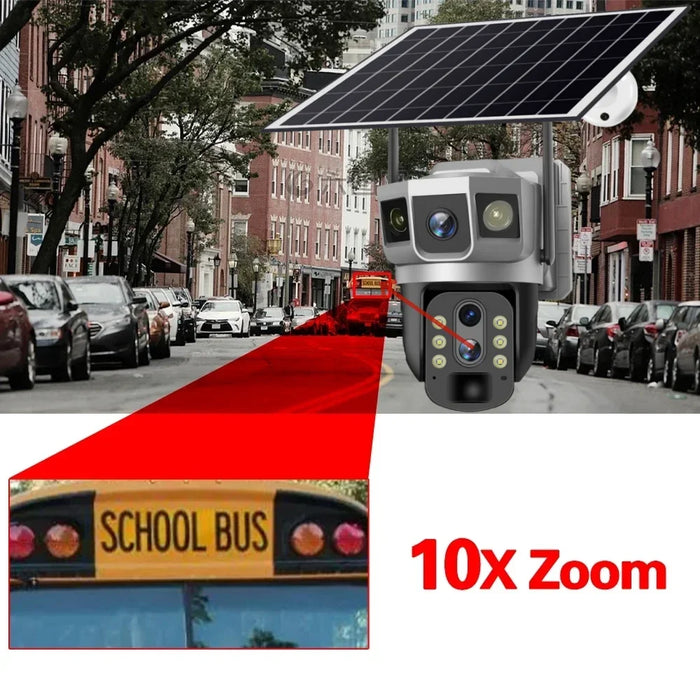 Outdoor 4G CCTV Camera 6K Dual Lens PTZ