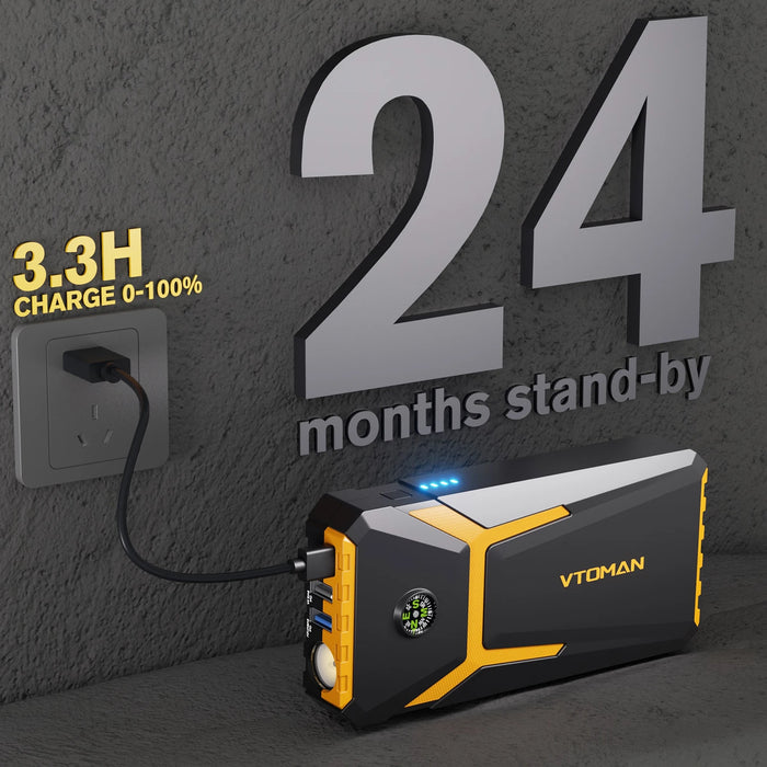 Portable Car Jump Starter Power Bank 2000A Auto Battery Booster