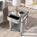 Venetian Style Bedside Table with a Brushed Silver Colour