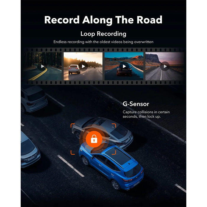 10" 4K Mirror Dash Cam with Rear Camera & GPS