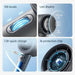 Mini portable handheld fan with rechargeable battery and LED digital display in pink color