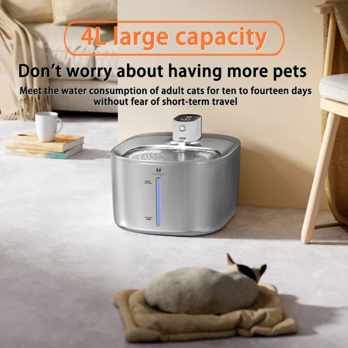 Stainless Steel Smart Pet Water Dispenser – 4L Capacity
