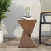Modern lightweight concrete accent table with geometric design for indoor and outdoor use