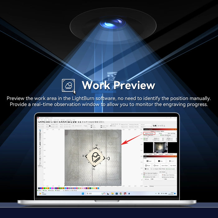 Accurate positioning with less than 1 mm deviation when using Lightburn software