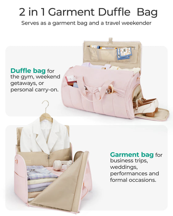 Travel Duffel Garment Bag, 45L Carry On with Secure & Practical Features