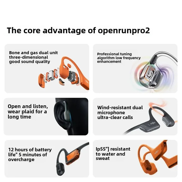 Wireless Bone Conduction Headset for Running and Fitness