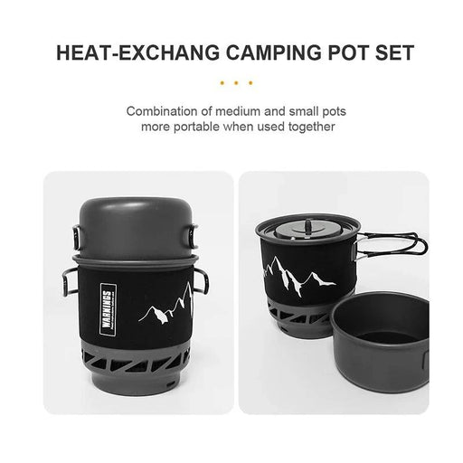  Camping cooking system with 1L version, maximum efficiency, and high-quality design 