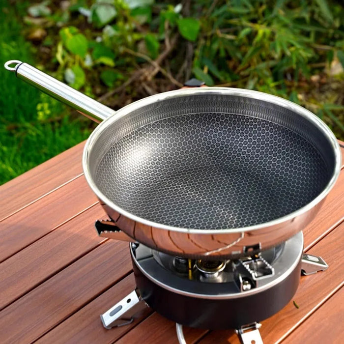 Outdoor Non-Stick Frying Pan, Folding Handle, 28CM