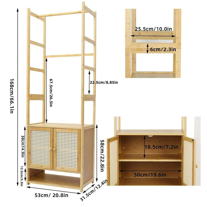 Multifunctional bamboo clothes stand for bedrooms, living rooms, and more