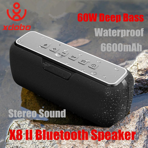 Portable Bluetooth speaker with powerful 60W output and waterproof protection
