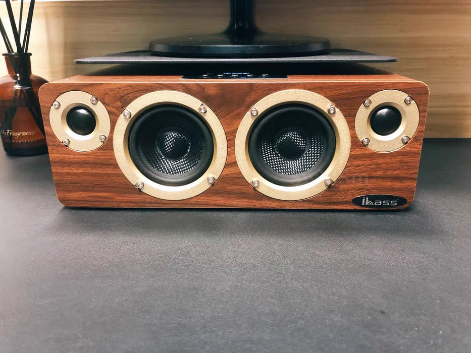 Bluetooth 5.0 Wooden Speaker System with AUX & USB Input