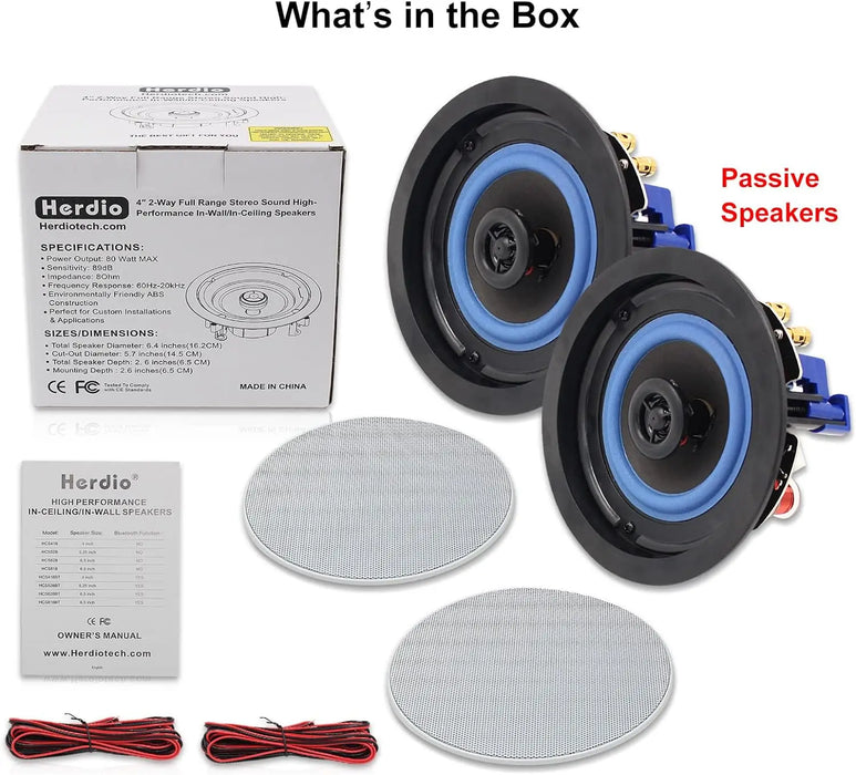 160W Flush Mount Speakers for Indoor & Outdoor Audio Systems
