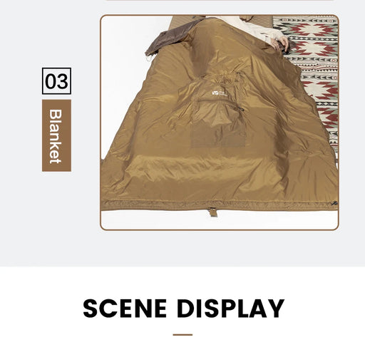  Outdoor cold blanket in neutral sand color for versatility and style 