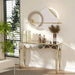 Rectangular mirrored console table with elegant gold rim design for modern decor