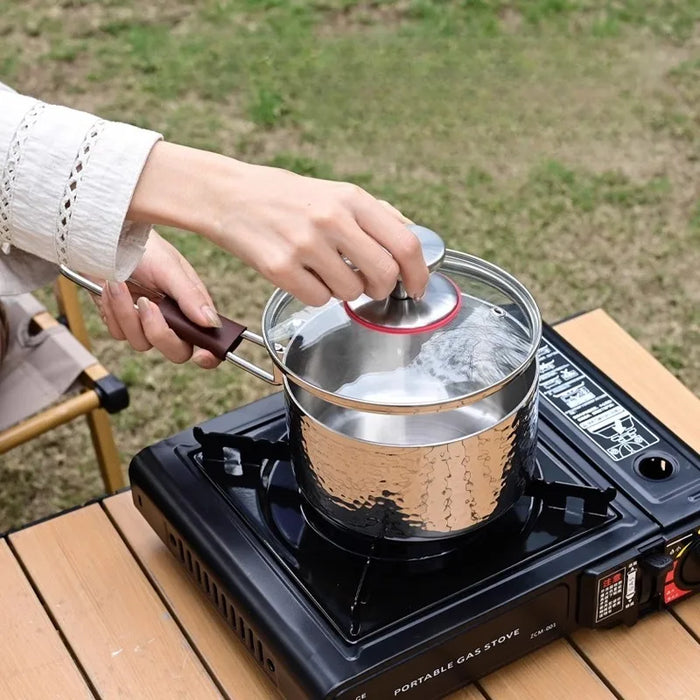 Outdoor 18cm Cooking Pot, Detachable Handle, 316 Steel