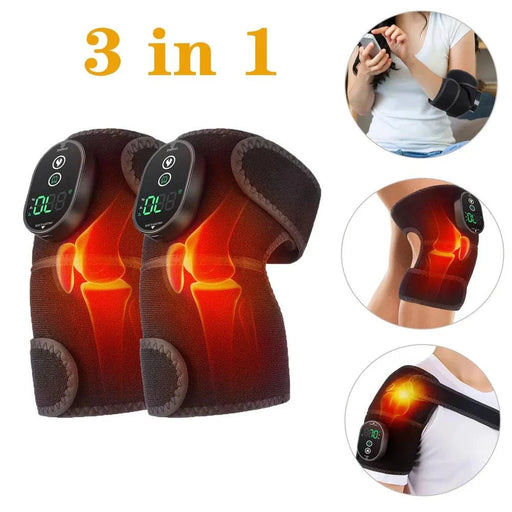 Rechargeable heated knee pad with adjustable temperature control and long-lasting battery