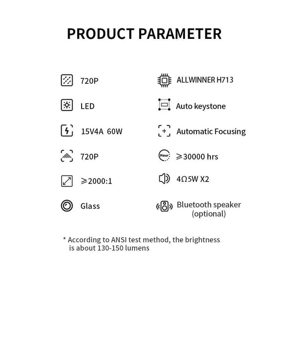 4K Smart Projector with Android 11, Built-in Battery, Bluetooth Speaker, WiFi, Auto Focus (AU Plug) - FLUXA